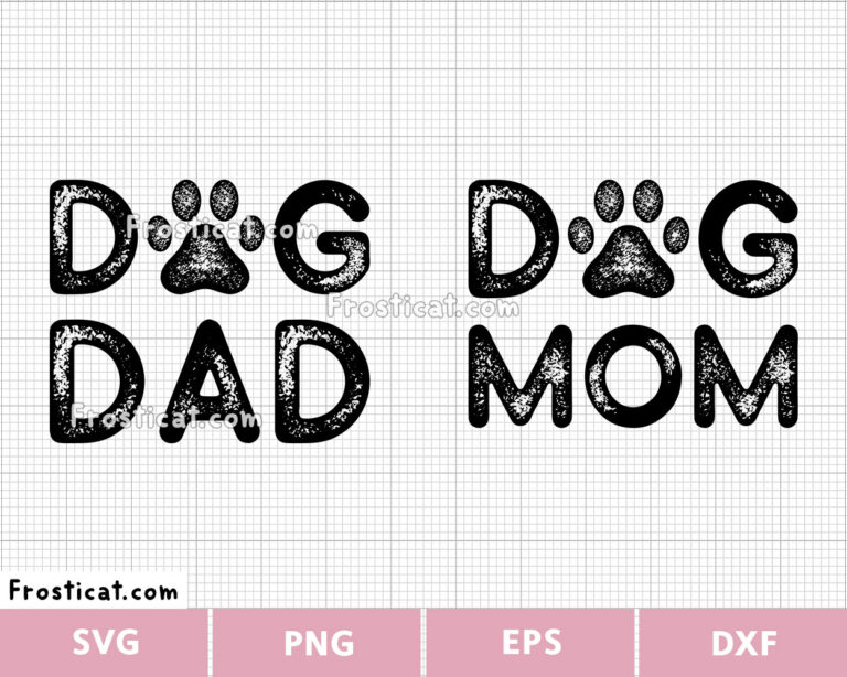 Vintage Dog Mom Dog Dad Svg Bundle, Dog Svg, Dog Paw Svg