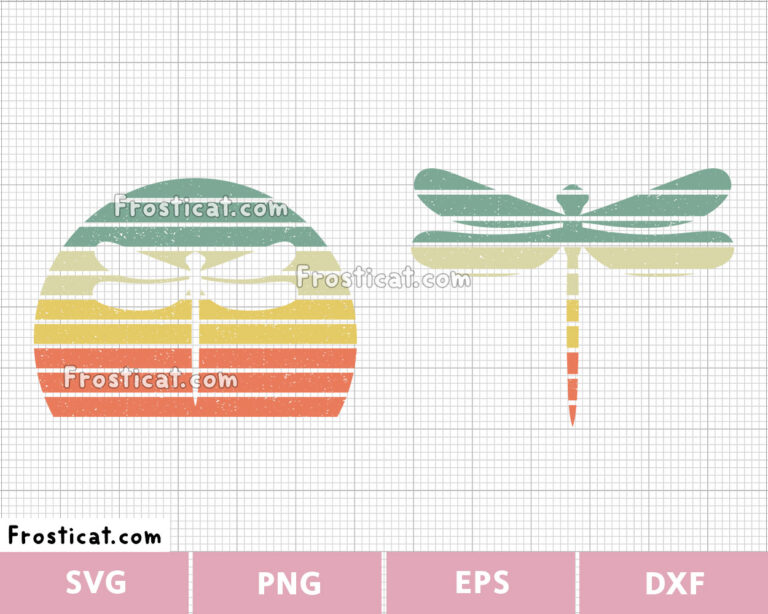 Retro Dragonfly Svg, Dragonfly Svg, Insect Svg