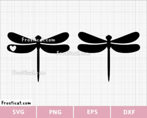 Dragonfly Heart Svg, Dragonfly Svg, Insect Svg