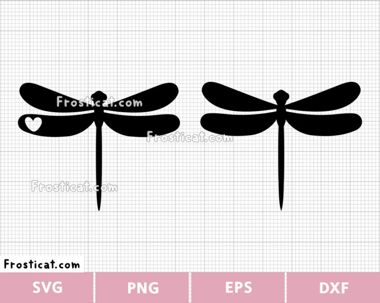 Dragonfly Heart Svg, Dragonfly Svg, Insect Svg