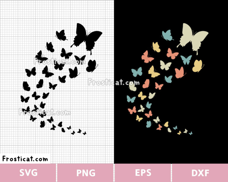 Flying Butterflies Svg, Butterfly Svg, Butterfly Swarm Svg