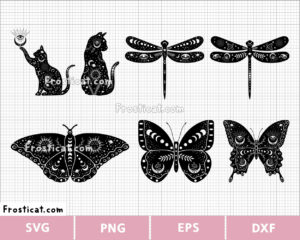 Mystical Moon Celestial Animals Svg Bundle, Halloween Svg