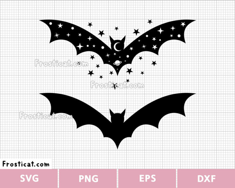 Star Bat Svg, Halloween Svg, Moon Bat Svg