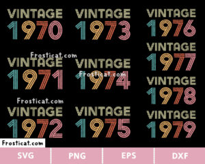 Vintage 1970 Svg Bundle, Birth Year Svg, Birthday Svg, 70s Svg