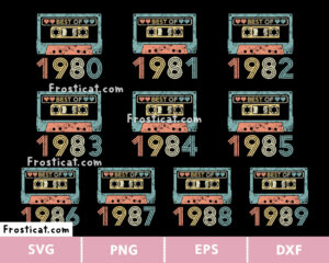 Best Of 1980 Cassette Tape Svg Bundle, Birth Year Svg