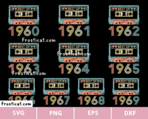Best Of 1960 Cassette Tape Svg Bundle, Birth Year Svg