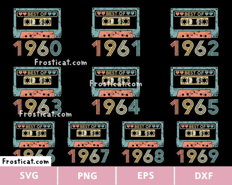 Best Of 1960 Cassette Tape Svg Bundle, Birth Year Svg