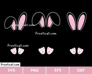 Easter Bunny Ears Svg, Bunny Feet Svg, Easter Svg, Rabbit Svg