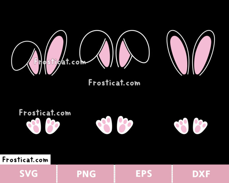 Easter Bunny Ears Svg, Bunny Feet Svg, Easter Svg, Rabbit Svg