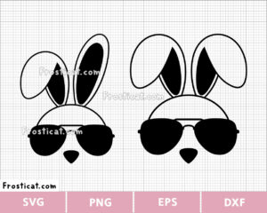 Easter Bunny with Sunglasses Svg, Easter Svg, Rabbit Svg