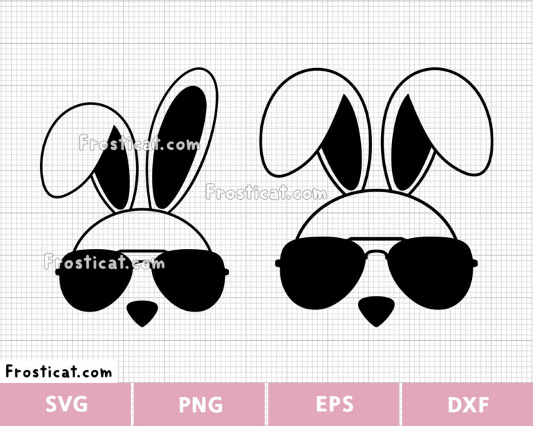Easter Bunny with Sunglasses Svg, Easter Svg, Rabbit Svg