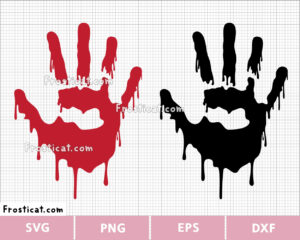 Bloody Hand Svg, Halloween Svg, Horror Svg, Handprint Svg