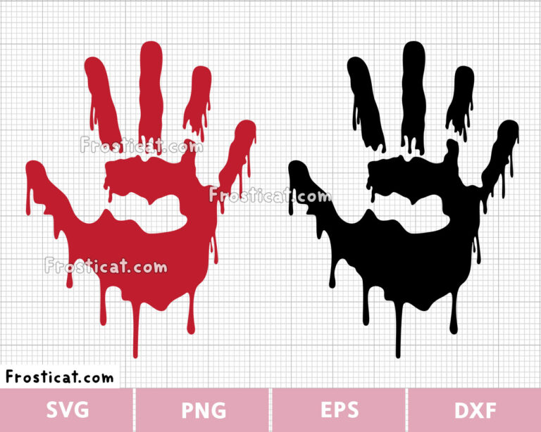 Bloody Hand Svg, Halloween Svg, Horror Svg, Handprint Svg