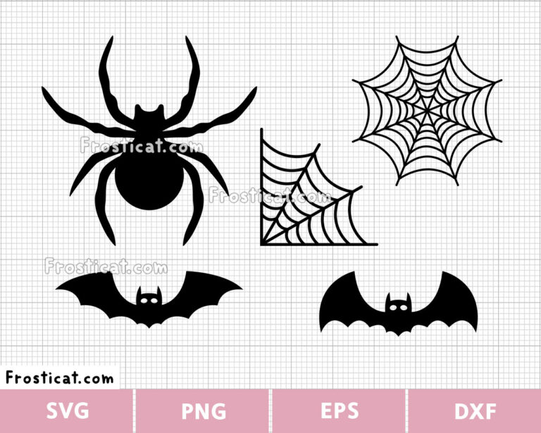 Halloween Bat And Spider Svg Bundle, Spider Web Svg, Bat Svg
