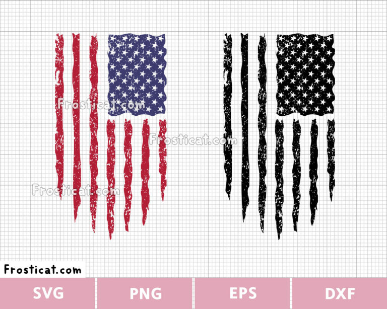 Distressed American Flag Svg, Retro Flag Svg, US Flag Svg