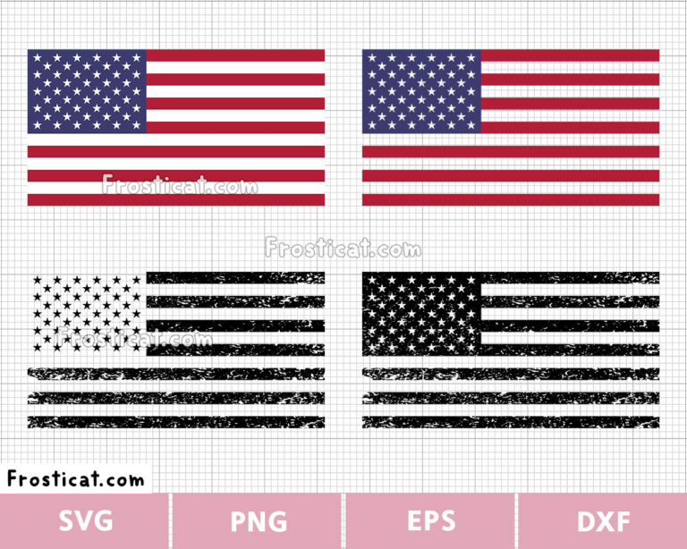 Distressed American Flag Svg Bundle, Distressed Flag, US Flag Svg