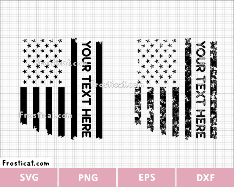 Custom Distressed American Flag Svg, Grunge USA Flag