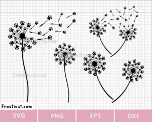 Dandelion With Paws Svg Bundle, Dandelion Wish Svg Old
