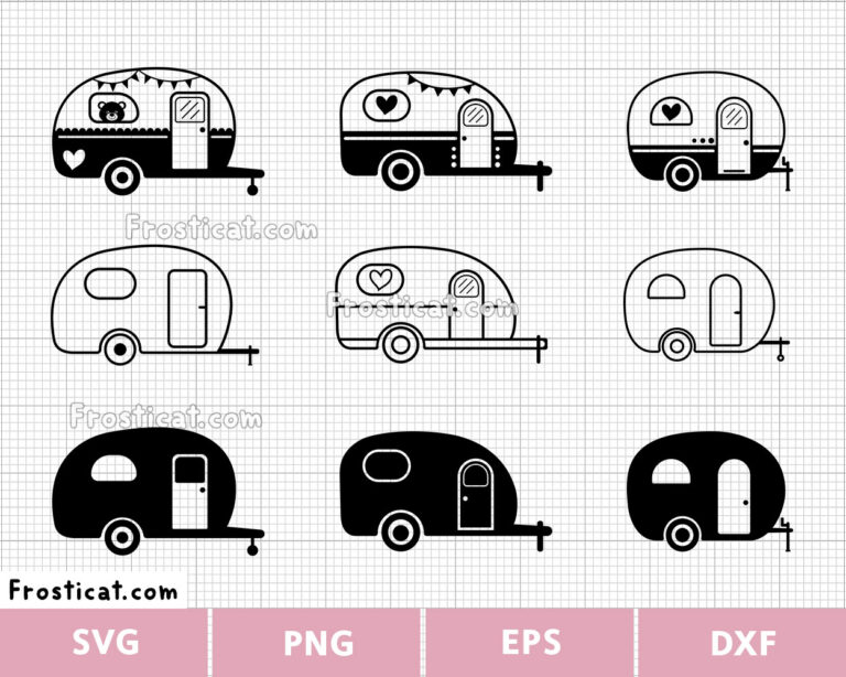 Caravan Svg Bundle, Camping Svg, Camper Van Svg