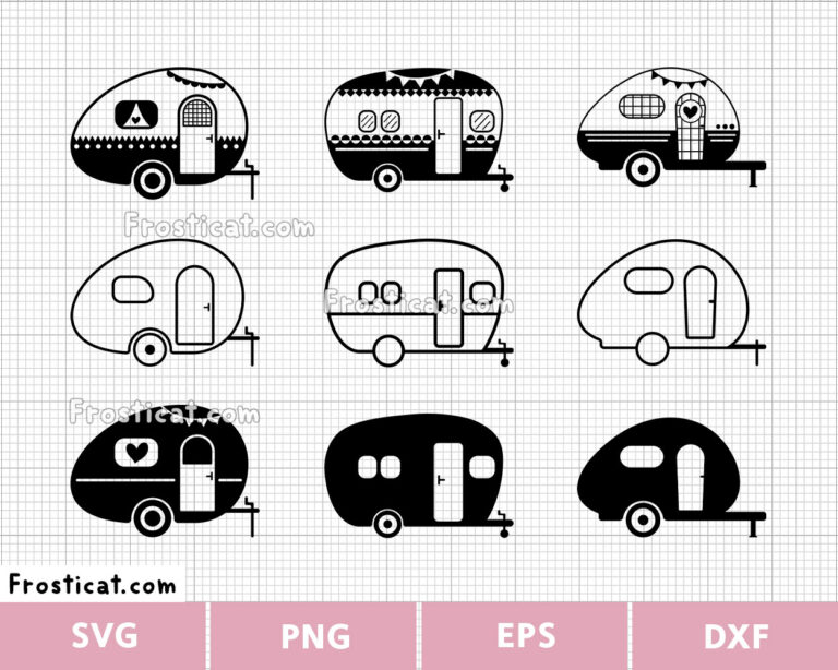 Caravan Camper Van Svg Bundle, Caravan Svg, Camping Svg