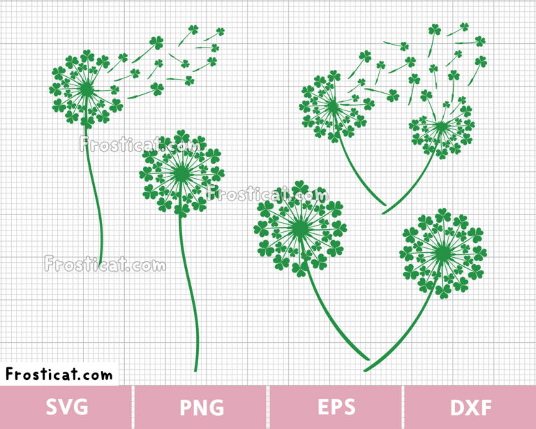Dandelion Wish Shamrock Svg Bundle, St Patricks Day Svg