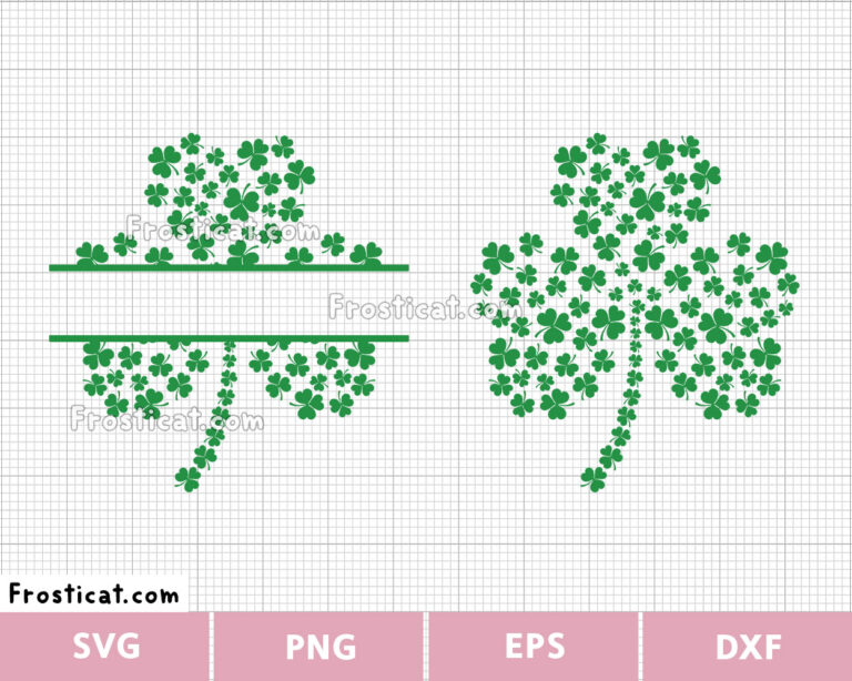 Clover Shamrock Monogram Svg Bundle, St Patricks Day Svg