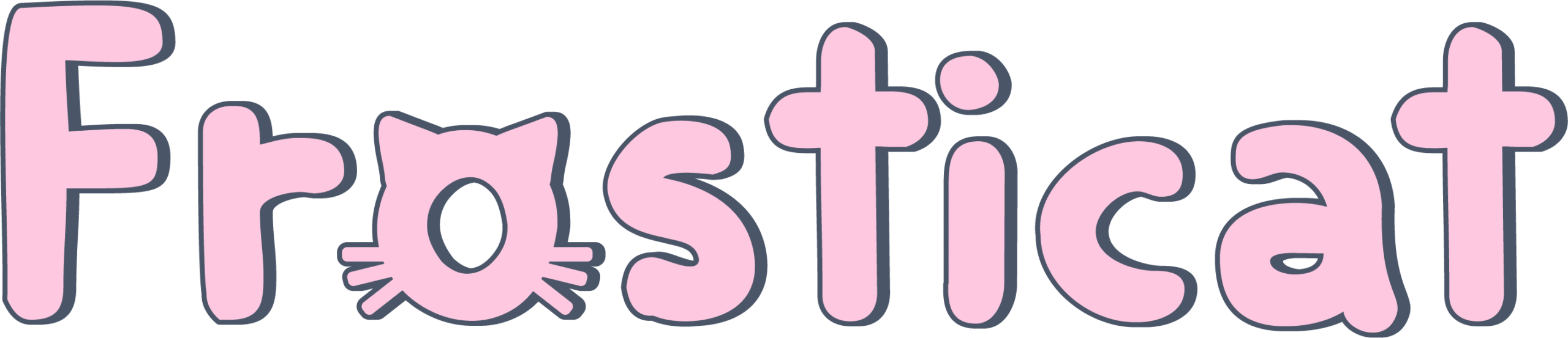Pink Dark Blue Frosticat Logo