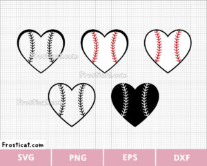 Baseball Heart Svg Bundle, Love Baseball Svg, Baseball Svg