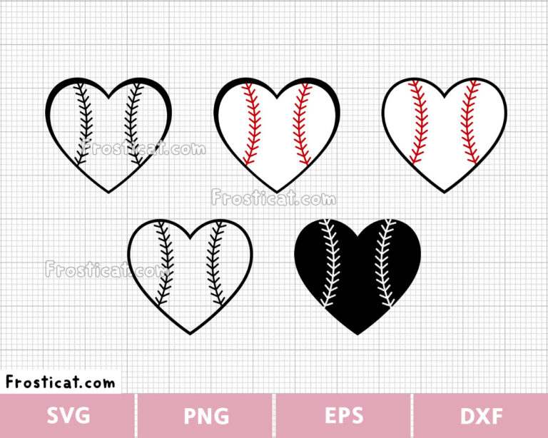 Baseball Heart Svg Bundle, Love Baseball Svg, Baseball Svg