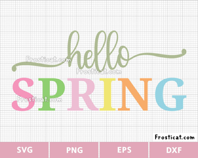 Hello Spring Svg, Spring Svg, Spring Sign, Door Sign
