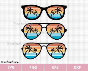 Palm Tree Sunglasses Svg Bundle, Summer Svg, Beach Svg