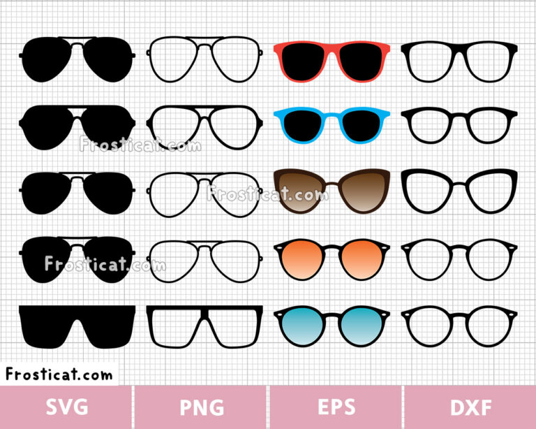 Sunglasses Svg Bundle, Eyeglasses Svg, Heart Glasses Svg