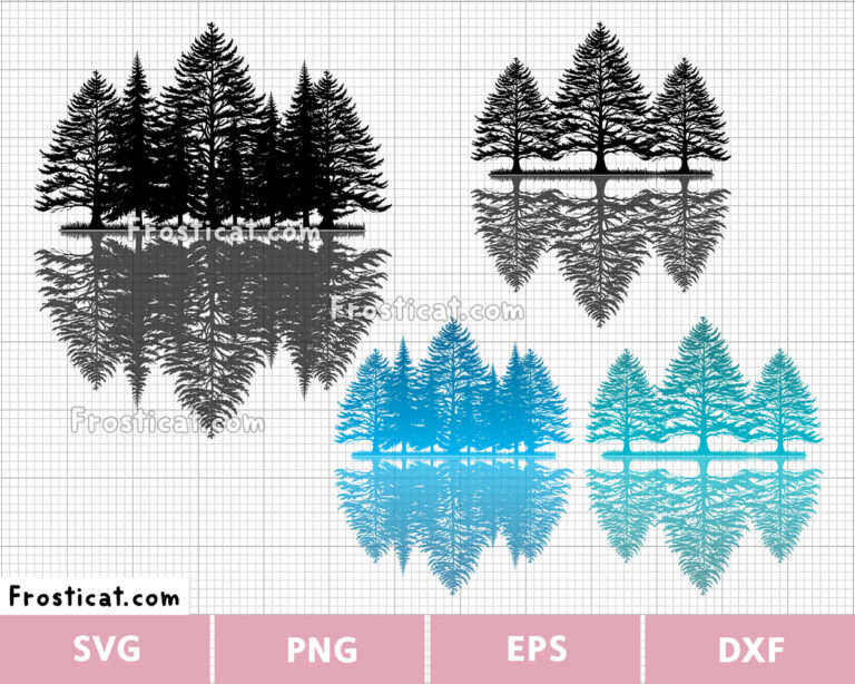Pine Tree Lake Shadow Svg Bundle, Mountain Svg, Lake Svg