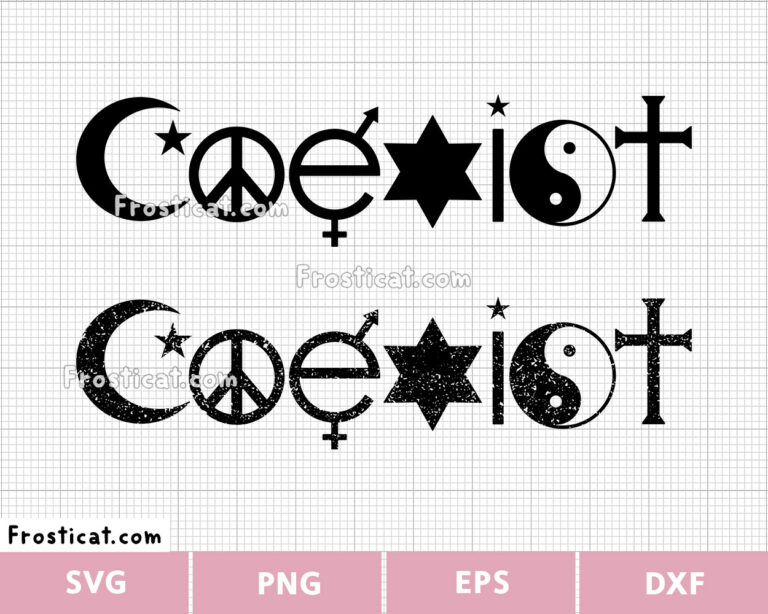 Coexist Svg, Peace Svg, Religion Svg, Christianity