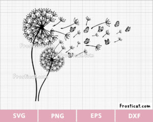 Butterflies Wish Dandelion Svg, Dandelion Svg, Flower Svg