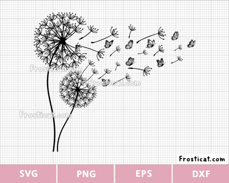 Butterflies Wish Dandelion Svg, Dandelion Svg, Flower Svg