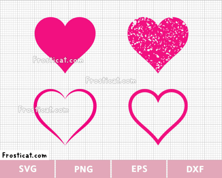 Heart Svg Bundle, Valentine Svg, Distressed Heart Svg