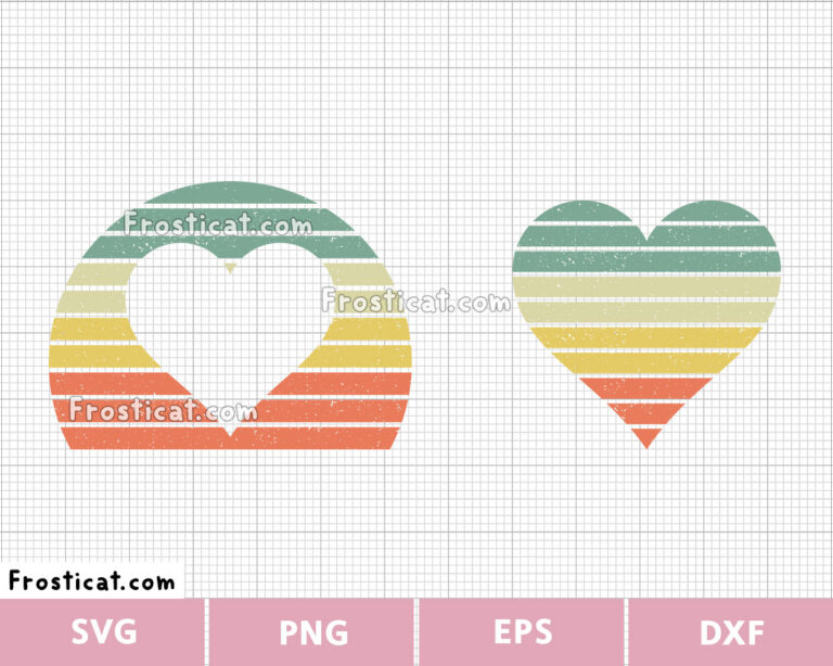 Retro Heart Svg, Valentine Svg, Love Svg, 80s