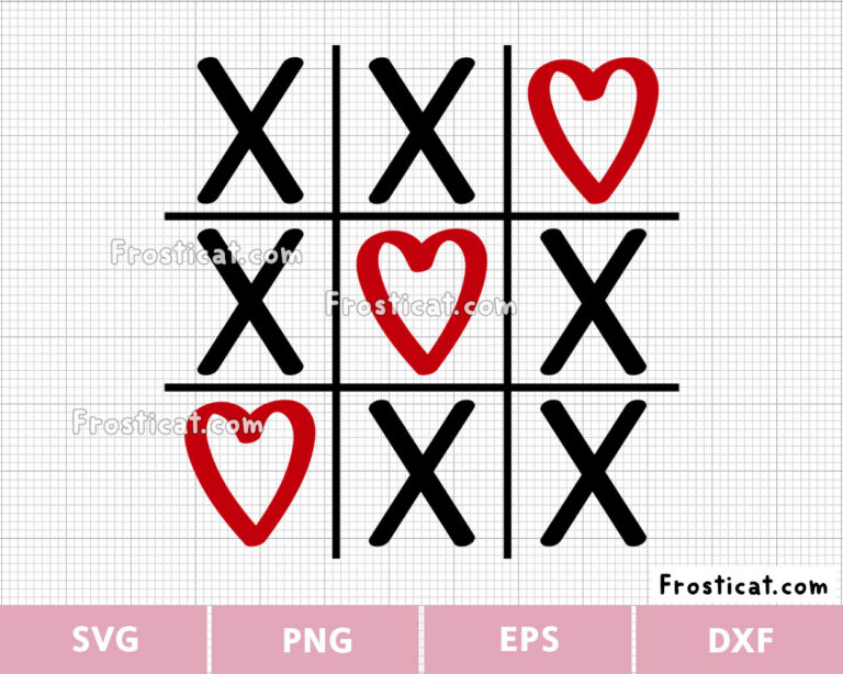 Tic Tac Toe Svg, Board Game Svg, Valentines Day Svg, Xoxo Svg