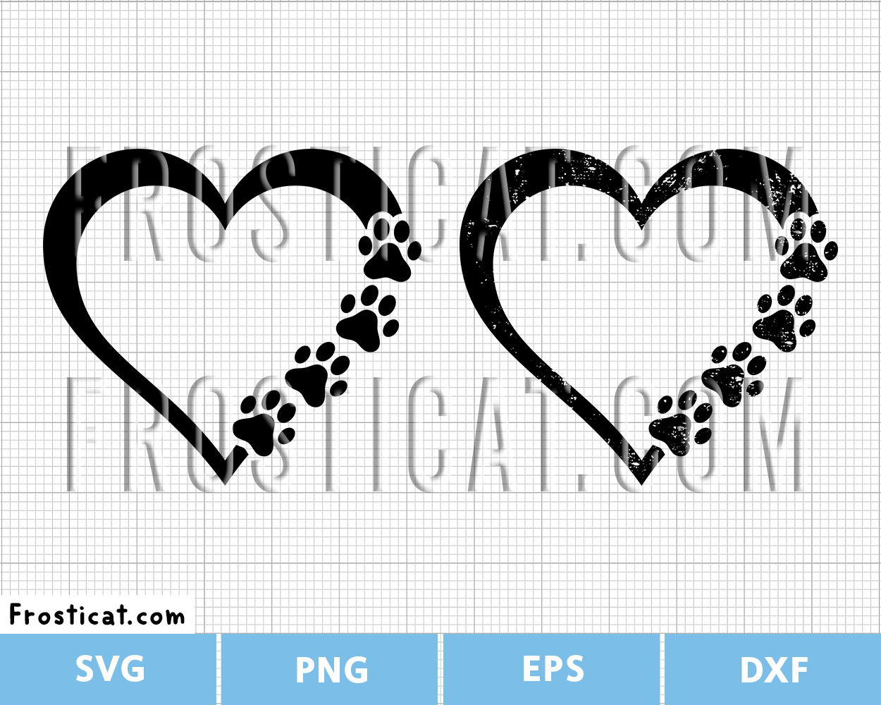 Heart With Paw Svg, Dog Paw Svg, Cat Paw, Love Svg