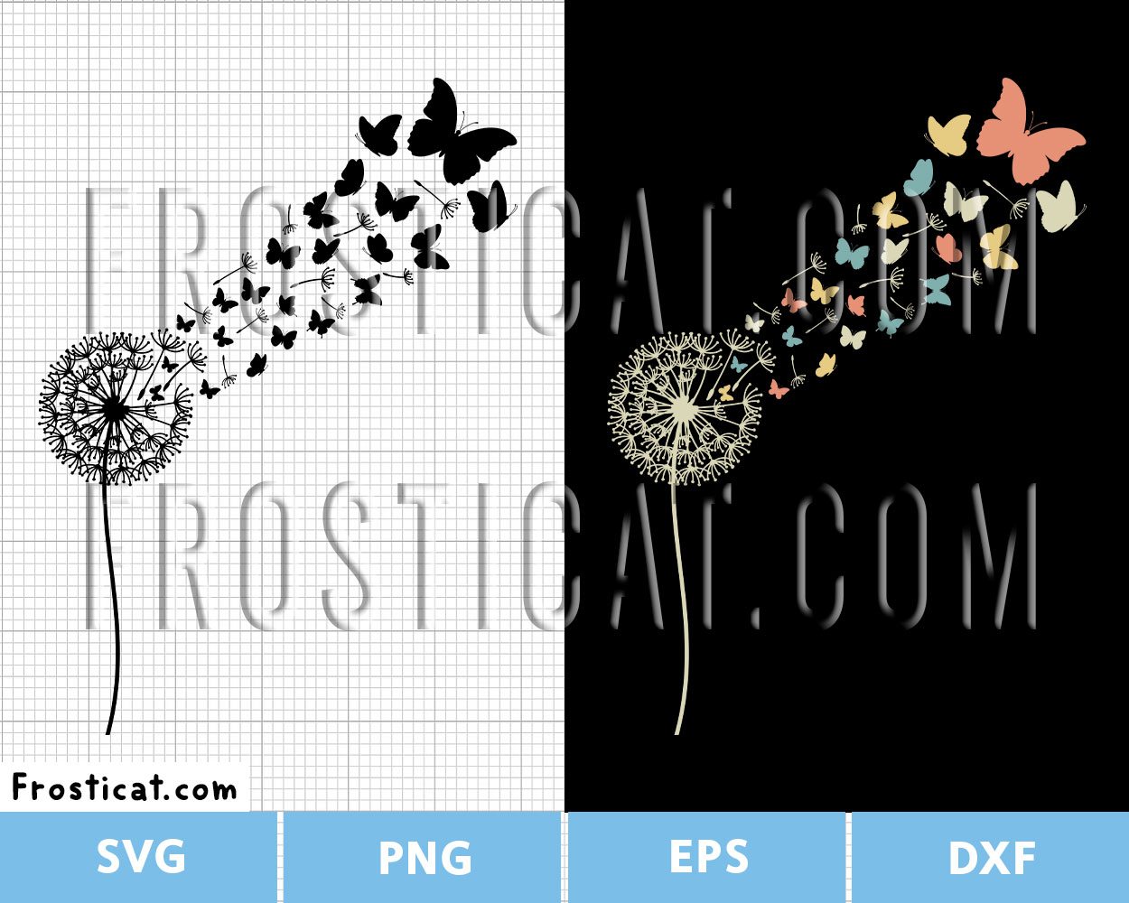 Dandelion Wish Butterflies Svg, Flying Butterflies Svg