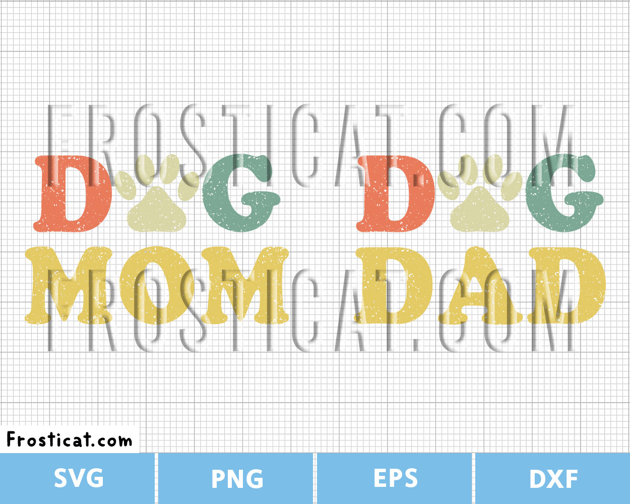 Retro Dog Dad And Dog Mom Svg Bundle, Dog Svg, Dog Paw Svg
