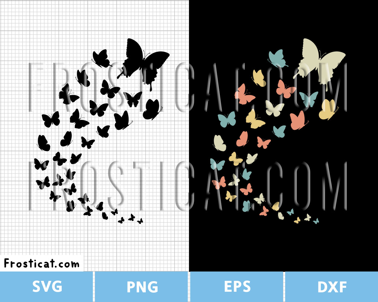 Flying Butterflies Svg, Butterfly Svg, Butterfly Swarm Svg