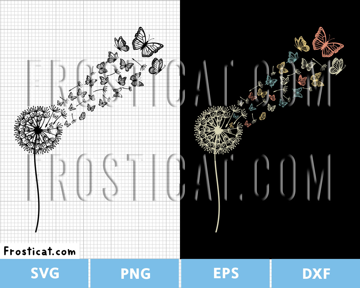 Butterflies Dandelion Wish Svg, Flying Butterflies Svg