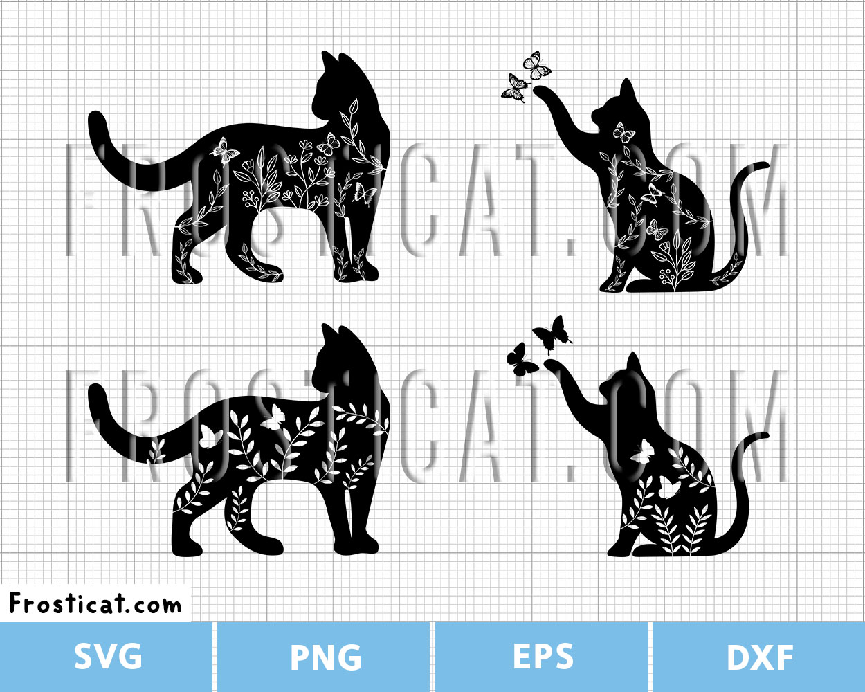 Floral Cat With Butterflies Svg Bundle, Halloween Svg