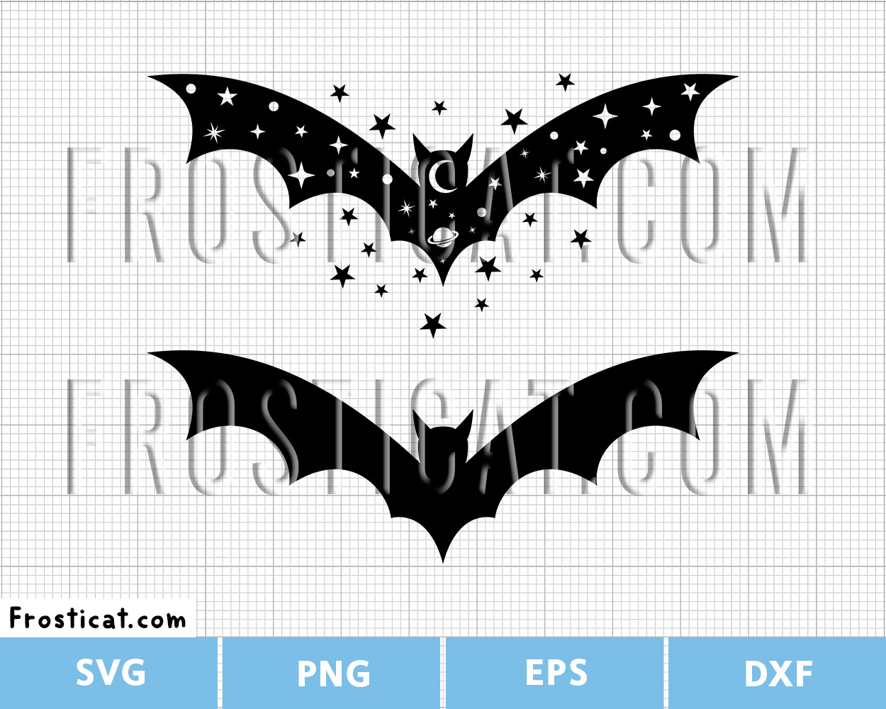 Star Bat Svg, Halloween Svg, Moon Bat Svg