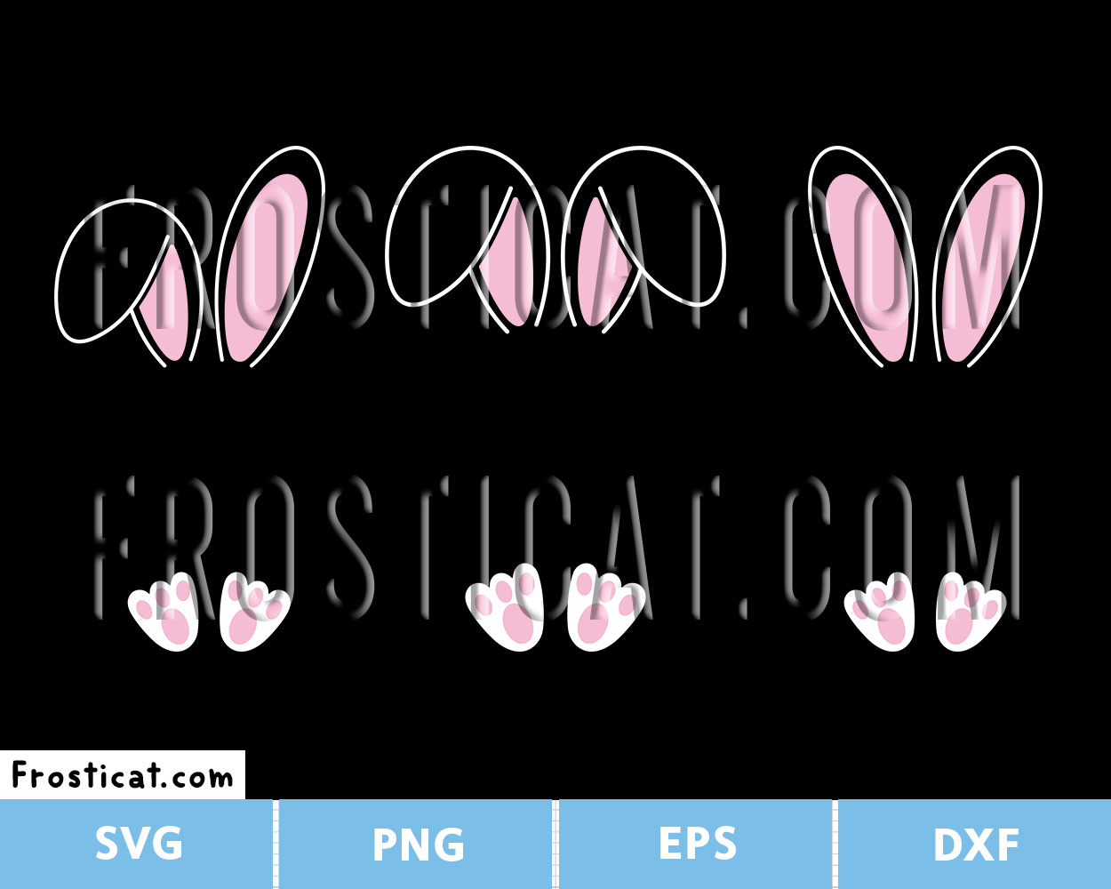 Easter Bunny Ears Svg, Bunny Feet Svg, Easter Svg, Rabbit Svg