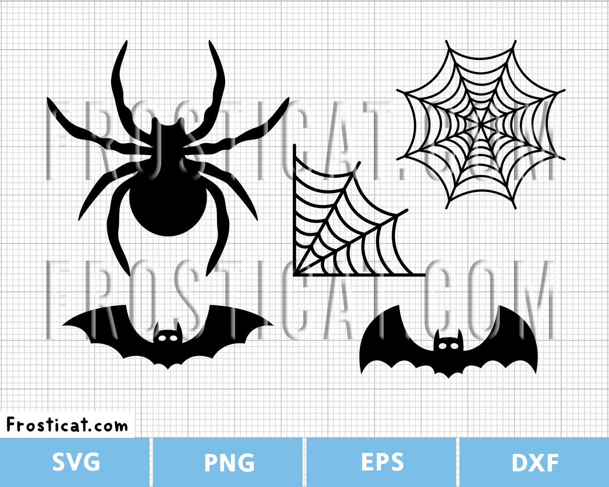 Halloween Bat And Spider Svg Bundle, Spider Web Svg, Bat Svg
