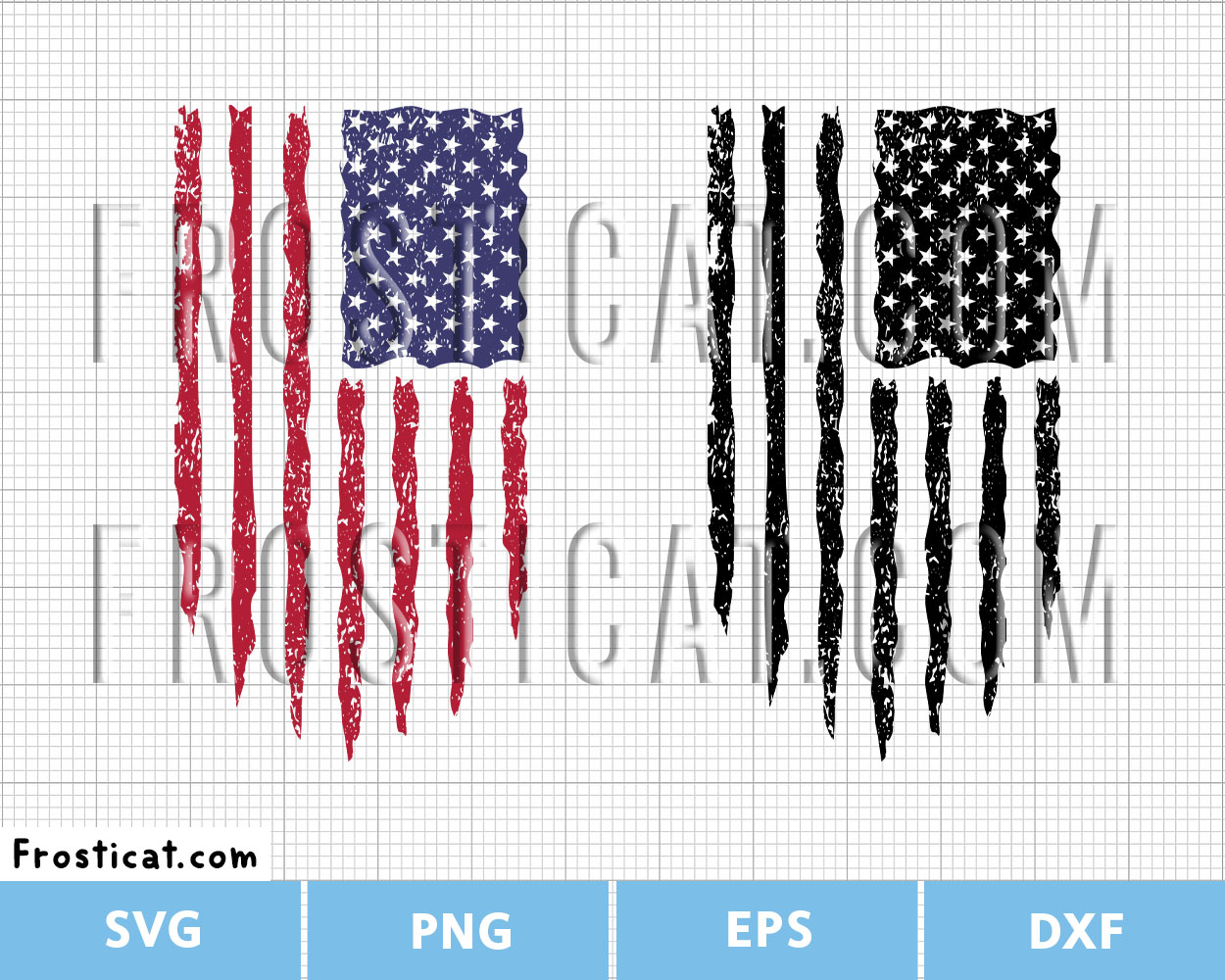 Distressed American Flag Svg, Retro Flag Svg, US Flag Svg