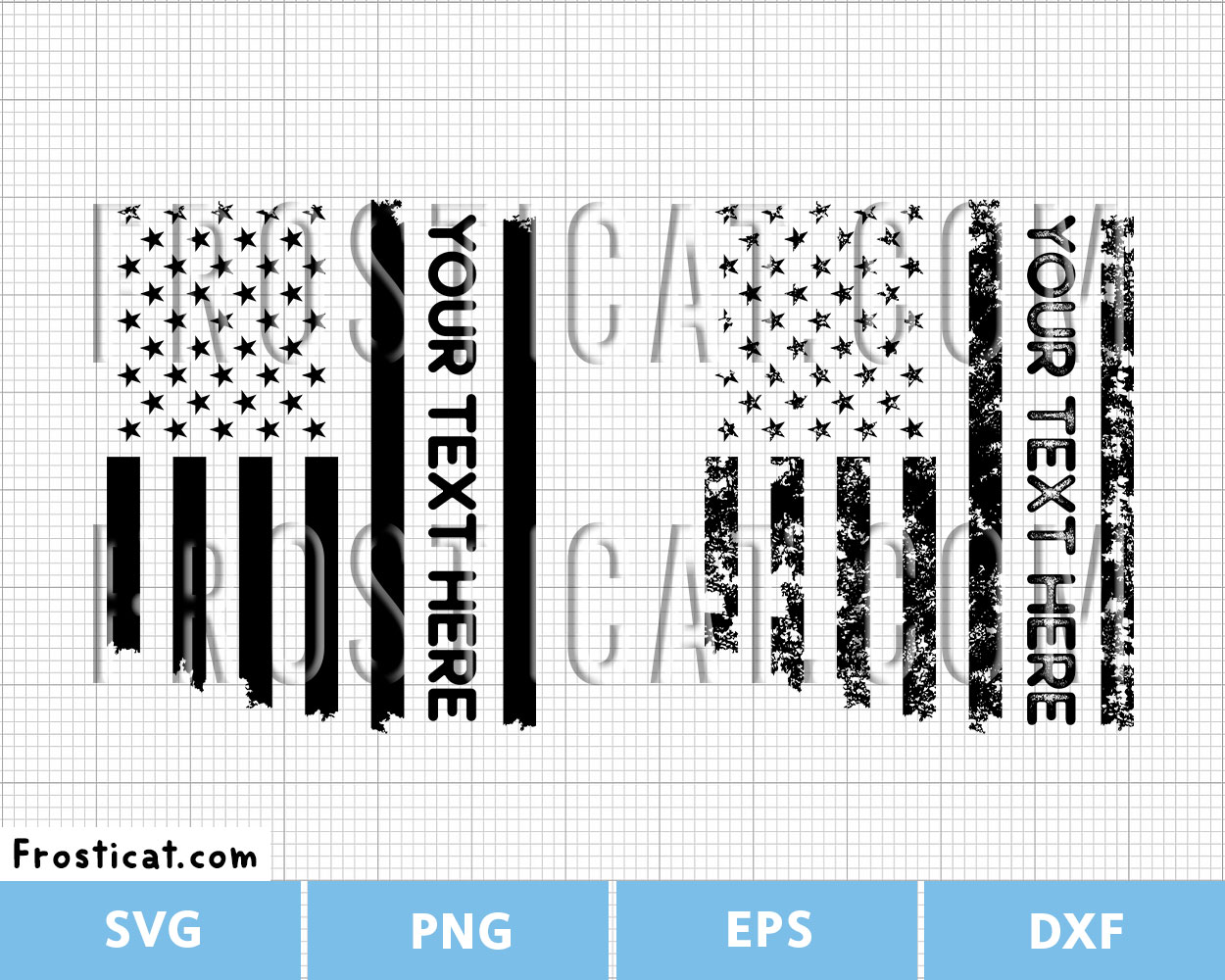 Custom Distressed American Flag Svg, Grunge USA Flag